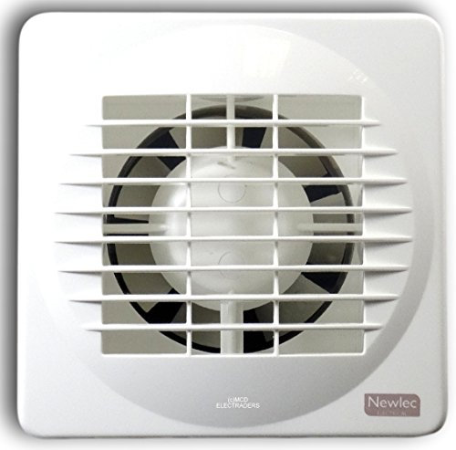 Newlec NL880T Bathroom Axial Extractor Fan with Adjustable Overrun Timer 4 inch (100mm),White