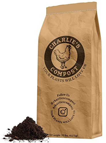 Charlie's Compost - Odor Free Organic Fertilizer for Home Gardens, Raised Beds, Containers, Seed Starting Mix, Natural Soil Amendment with Biochar 10lb