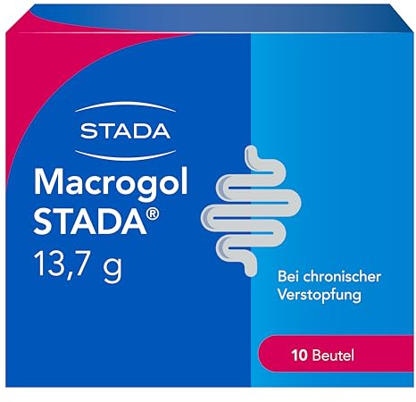 Macrogol STADA 13,7 g; schonende & bewährte Hilfe bei Verstopfung, sehr gut verträglich & für eine langfristige Behandlung geeignet; weißes, in Beuteln abgepacktes Pulver, 10 Stk