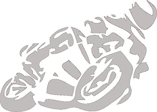 Motorrad Auto Aufkleber 12x8 cm (Silber)