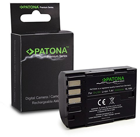 PATONA Premium D-Li90 Akku 2040mAh Ersatzakku kompatibel mit Pentax 645D K1 K-01 K3 K3 II K32 K3II K-3 Mark III K5 K-5 K52 K5II K-5 II K-5 IIs K7 K-7 DSLR DLi90 DLi 90 DLi-90 Battery Pack