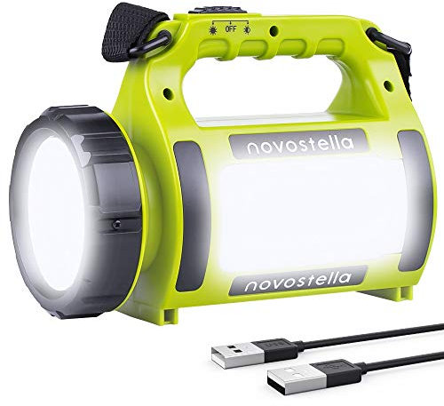 NOVOSTELLA Rechargeable LED Torch, Multi-Functional Camping Light, Waterproof Outdoor Spotlight Searchlight, High Power Beam Flashlight, 650lm Lightweight Lantern