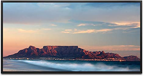 Tafelberg Kapstadt ca. 130x70cm Wandbild inklusive Schattenfugenrahmen schwarz - Panorama Leinwand Bild XXL Format Wandbilder Wohnzimmer Wohnung Deko Kunstdrucke