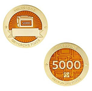 5000 Finds/Funde Coin + Tb !!gefunden Geocaching Milestone Geocoin and Tag Set