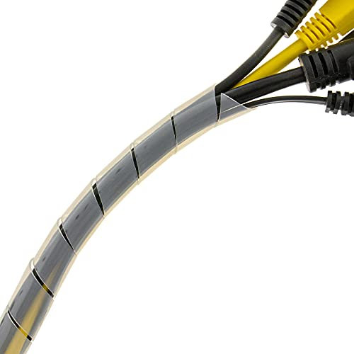 SeKi Spiralband 6-60mm 10 Meter Transparent, Flexibler Kabelschlauch Spiralschlauch Kabel-Schutz; Zum Bündeln von Kabeln