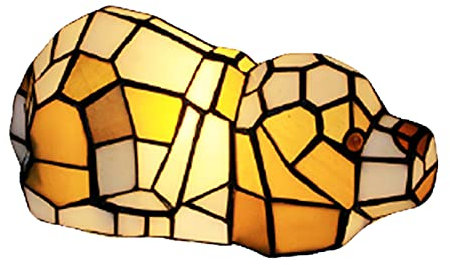 Tiffany Stil Kinder Nachtlampe Cartoon Hund Buntglas Nachttisch Lampe Antike Dekorieren Schreibtisch Lichter für Schlafzimmer Wohnzimmer Cafe Bar Geschenk