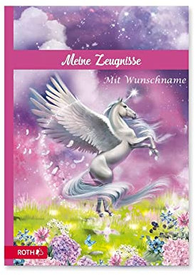 Zeugnismappe mit Gravur / A4 / Pegasus / wattierter Einband / mit 10 Einlagen
