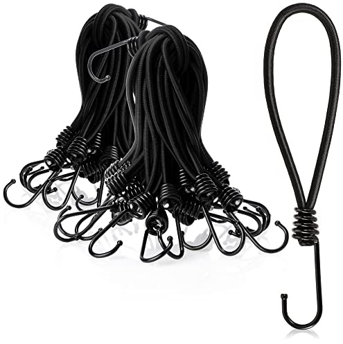 COM-FOUR® 50x Premium Planenspanner mit Haken, Spanngummi für Banner | Plakate - Zelte - Planen - Pavillion - Zeltspanner für Camping - Gummispanner - Expanderschlinge