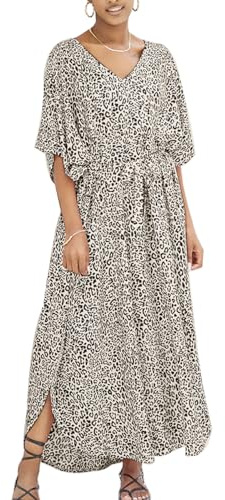 Snyemio Robe de Plage Caftan Femme Grande Taille Kaftan Floral Maxi Longue Tunique Bohème Boho Eté, Couleur 45, Taille Unique