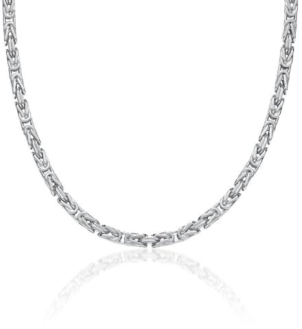 Rhodinierte Königskette aus Sterlingsilber mit 4mm Stärke 60cm