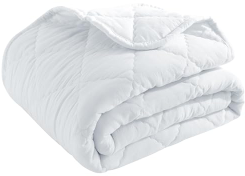 BEDSUM Toddler Quilt 43x60, Microfiber Kids Quilt Toddler Bed, White