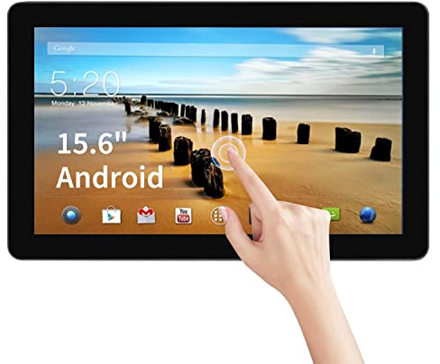 TouchWo 15,6 Zoll Touchscreen Monitor, Android All-in-One PC Inklusive WiFi, Eingebaute Lautsprecher, Unterschriftenerfassung, HD-MI Eingang für POS, Menübildschirm, RK3288 2GB RAM & 16GB ROM
