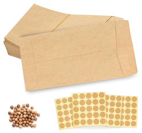 BonTiady Samentüten, 150 Stück kleine Papiertüten, 6 x 10 cm Minitüten, Mini-Kraftpapiertüten zum Befüllen, Mini-Kraftpapiertüten für Münzen, Umschläge, Geschenktüten, Schmuck, Kleinigkeiten.