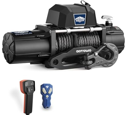 AOTOWO 13000 lb Electric Winch 12V Winch Waterproof Synthetic Rope Fit SUV Truck Jeep Wrangle