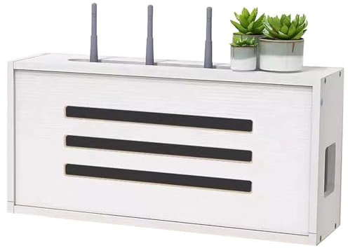 HFGHGDF Router Aufbewahrungsbox - Wandmontage Kabelmanagement, Set-Top-Box Kasten WLAN Verstecken Box für Schrank (Color:White)