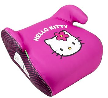 Hello Kitty Seggiolino auto Hello Kitty per bambini. Nuova omologazione europea I-Size R129/03. Copertura rimovibile di 3 cm. Per bambini e bambine tra 125 e 150 cm. Sicurezza e comfort assicurati.