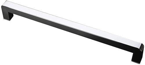 Duschtürgriff für Glastüren – Eingangstürgriffknopf, Badezimmer-Türknäufe, Stange für Innen- und Außentüren, quadratisch, rechteckig, flache Form, gebürstetes Nickel, satiniert (Größe: 44 cm (1 Stück