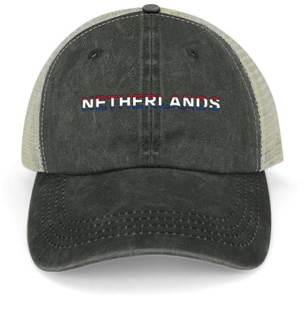 Yelolyio Outdoor Cap Herren Mesh Back Ballcap Niederlande Flagge Baumwolle Caps Niederlande Caps Baseball Caps Angeln Hüte Mesh Caps Outdoor Sport Caps Schwarz, Schwarz , 1-5