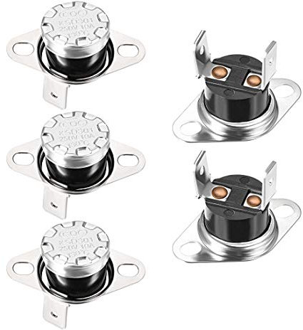 JRBJWYVV KSD301 Thermostat, 130 °C/266 °F, normalerweise geschlossen, NC-Einstellung, Druckscheibe, Temperaturschalter for Mikrowelle, Backofen, Kaffeemaschine, 5 Stück