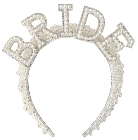 RANYAKE Bride To Be Haarschmuck, Perlen Haarreif, Breites Perlenstirnband Für Bräute, Hochzeits-Haarschmuck, Für Hochzeitsdekorationen, Junggesellenabschiedsdekorationen
