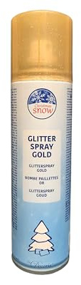 Glitzer Sprühfarbe Weihnachten 100ml - Gold Farbspray mit Glitzereffekt zum Basteln & Dekorieren - goldenes Dekospray für Weihnachtsdeko & kreative DIY Projekte - Goldspray Metallic