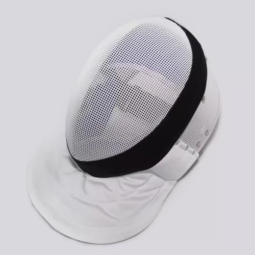 FSADYANG Fechtmasken 900N,Fechthelm,Profi Fechthelm,Degenmaske,Helm,Fechtanzug,Fechttrainingszubehör Gesichtsschutz(White,Medium)