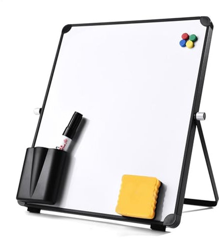 Magnetisches Whiteboard aus Aluminium, langlebiges Whiteboard mit Unterstützung, trocken abwischbare Tafel für Büro und Klassenzimmer, mit Marker, Radiergummi, tragbare Schreibtafel für Bildung