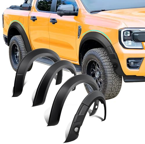 Kotflügelverbreiterung für Ford Ranger T9 2023-2026 Wildtrak und Wildtrak X | JHCHAN Radlaufverbreiterung für mit PDC, Kotflügel Radlauf Verbreiterungen ABS Pickup Zubehör, Steinschlag Schmutz, Schwarz