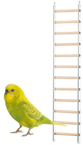 Fågelstege, klätterleksak för inre bur rolig stege för träning, med 360° roterbar, för lovebirds, papegoja, undulater och andra små, medelstora fåglar
