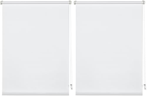 Gardinia, Deco Company Estor Enrollable con Pinza, de luz Diurna, Opaco, Todas Las Piezas Montaje Incluidas, Blanco, 65 x 150 cm (Ancho Alto) (Paquete de 2)