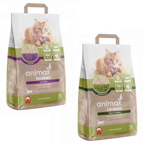 Animax Litière pour chat de qualité supérieure en fibres de bois | agglomérante sans poussière biodégradable | Haute puissance d'absorption douce pour les pattes | Respectueux de l'environnement et