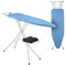 Relaxdays Bügelbrett für Dampfbügeleisen, 120 x 38 cm, höhenverstellbar, klappbar, Kleiderablage, Bügeltisch, blau