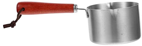LAPYAPPE Kleiner Edelstahltopf Mit Holzgriff Anti-scald Milchtopf Ausgießer Für Öl Soße Kochen Edelstahl Kompakter Herd Topf Für Kaffee Milchwärmer