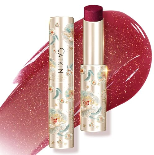 CATKIN Gloss Tinted Lip Balm, 2 in 1 Rossetto e Balsamo Labbra, Burrocacao Labbra Colorato, Formula Volumizzante e Leggero, Ultra Idratante, Essenza Vegetale, Lenitivo e Riparatore, 3.4g