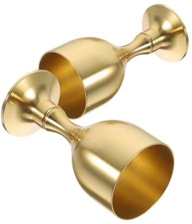 Ipetboom Juego de 2 Copas de Latón Dorado para Ofrendas Ceremoniales y Uso Religioso, Diseño Único y Duradero, Fáciles de Limpiar y Capacidad Adecuado
