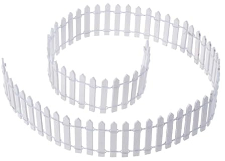 Gatuida Clôture Miniature Bois pour Jardin Féerique Maison De Poupée Décoration Terrarium Ornement Blanc Caractères
