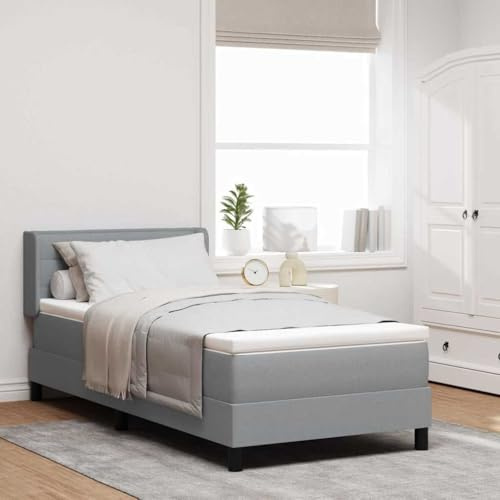 INLIFE Lit boxspring avec Matelas avec Matelas Gris Clair 90 x 190 cm-3341013