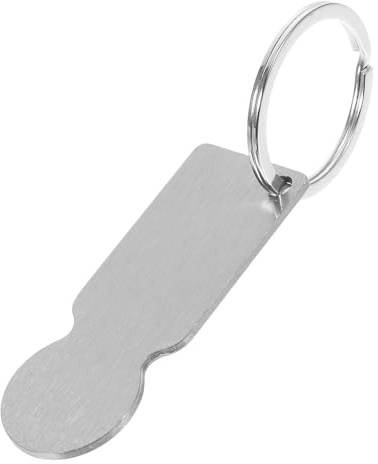 KAJNBN Colgante de Fichas para Carrito de Compras de Acero Inoxidable Plata Resistencia al Desgaste y Diseño Creativo para Uso Portátil