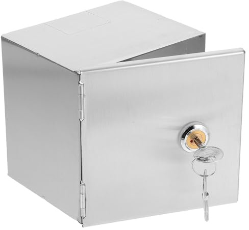 Operitacx Caja Fuerte para Enchufes Tipo 86 de Acero Inoxidable Protección Antirrobo y Resistencia al Agua para Uso Industrial y Oficinas