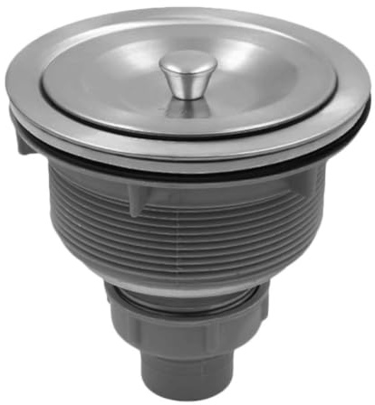 POPETPOP Crépine Anti-obstruction pour Évier Cuisine en Acier Inoxydable avec Panier D'égouttage Argenté, Installation Facile, Adaptée aux Lavabos de 8,8 à 10,7cm, Cuisine et Buanderie