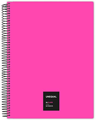 Grafoplás 88526054. Anteckningsbok med spiral, A4, 5 mm, 100 ark, 90 gr, Fuchsia, Unequal Fluor