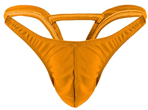 VemeFufu Homme Suspensoir Jockstrap String Thong Support Lingerie Sexy Strings Slip Respirant Confortable sous-vêtements Tanga Thong G-String pour Hommes Orange