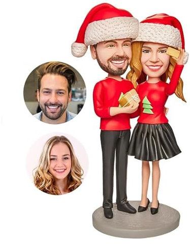HARVEST HOUSE Benutzerdefinierte Wackelkopf-Figur, Benutzerdefinierte Wackelköpfe Figuren, Hochzeitspaar Sammlerstück Handgemachte personalisierte Skulptur Geschenk
