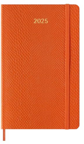 Moleskine Weekly Planner Precious and Ethical, Agenda Settimanale con Spazio per Note 12 Mesi 2025, Copertina Morbida Vegana Pitonata, con Confezione Regalo, Colore Arancione, Formato Large 13 x 21 cm