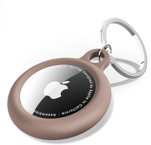oakxco for Airtag Keychain Silicone, Airtag Holder with Key Ring, Air Tag Cover Cute Accessories for Kids, Luggage, Car Dog Collar, Car, Compatible with Apple Airtag Case Waterproof, Brown