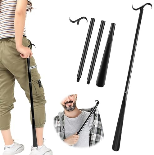 Chausse Pied Long Bâton de pansement 34-90 Cm, facile à mettre et à enlever pour mettre des chaussures des vêtements et enlever des chaussures des vêtements pour homme et femme à mobilité