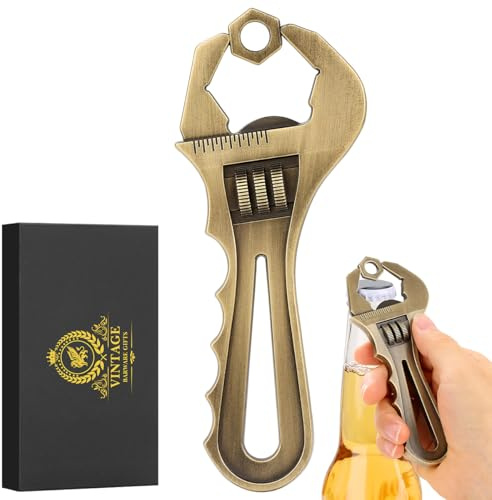 Apribottiglie a forma di chiave inglese, regalo per birra da uomo, con manico in metallo a forma di chiave inglese, accessori per uomini, regali unici per ingegneri, regali di Natale del