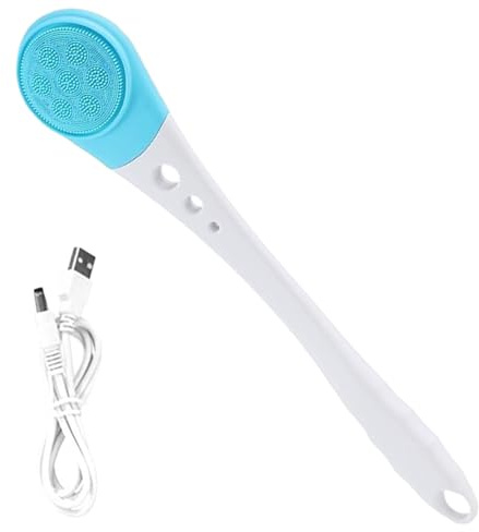 Electric Body Brush,USB Rechargeable Long Handle Washer - Shower Body Cleansing Scrubber,for Adults Men Women Elderly Bathtub Bathroom Daily Home Travel Spa Sensitive Dry Oily