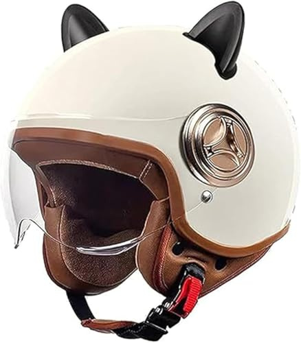 Caimcie Casco da Moto per Bambini omologato ECE/DOT, Casco Jet con Visiera Parasole, Casco per Scooter e ciclomotore per Ragazzi e Ragazze F,54-61CM