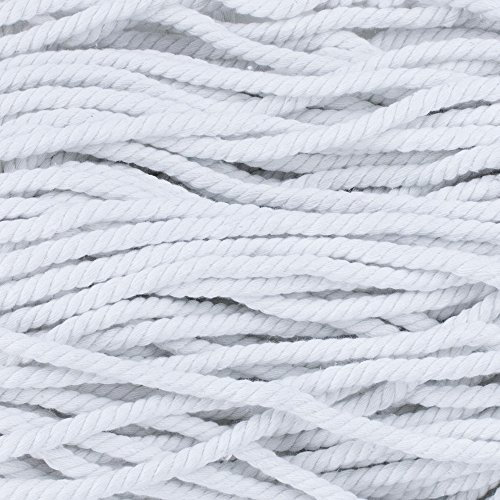 Corda in cotone intrecciato super morbida a 3 fili (bianco, 0,6 cm x 3,1 m)